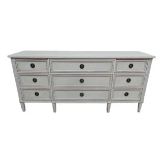 Gustavian Style 9 Drawer Dresser For Sale