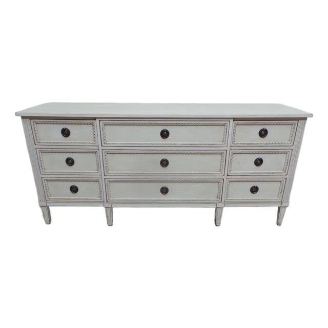 Gustavian Style 9 Drawer Dresser For Sale