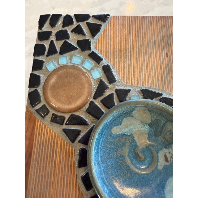 MCM Mosaic Ceramic Art Gladmark Burbank Wall Hanging Signed Vintage 20" For Sale - Image 4 of 8