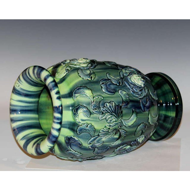 Antique Kyoto Pottery Vase With Applied Chrysanthemums Chairish