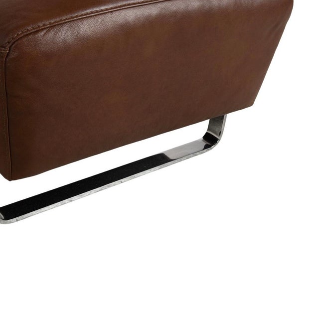 Leather Alessiio Stool in Brown Mocha from Willi Schillig For Sale - Image 5 of 11