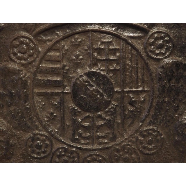 Early 1800s Heraldic Cast Iron Fireback From France For Sale - Image 11 of 12