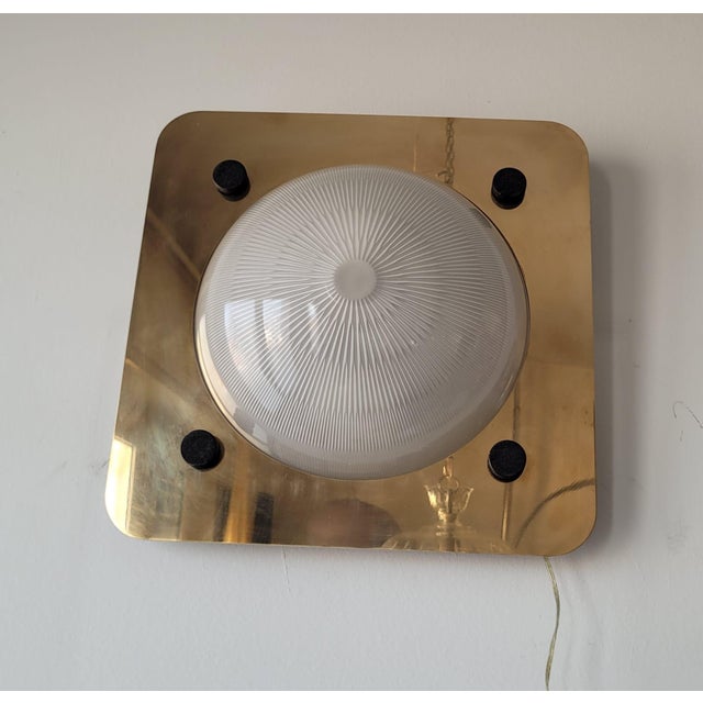 Gold Brass and Glass Wall Lamp by Sergio Mazza, Italy, 1970s For Sale - Image 8 of 18