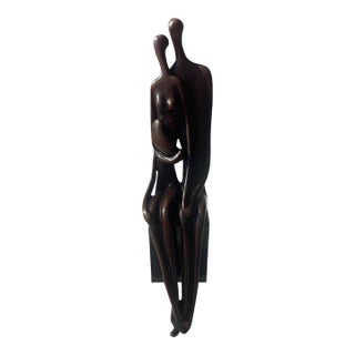 1980s Sami Ben Lulu Signed Abstract Bronze Sculpture "Protection," Gallery Provenance For Sale