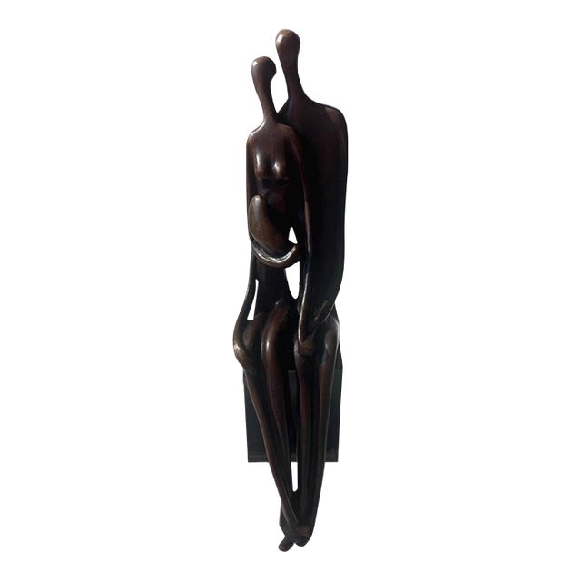 1980s Sami Ben Lulu Signed Abstract Bronze Sculpture "Protection," Gallery Provenance For Sale