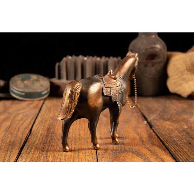 Vintage 1930s Japanned Copper Horse Figurine For Sale - Image 4 of 7
