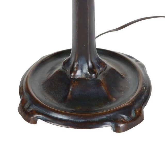 Vintage Tiffany Style Leaded Stained Glass Table Lamp With Acorn Shade 20thC For Sale - Image 11 of 15