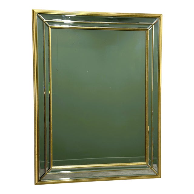 Large Gilt and Bevelled Mirror from Deknudt, Belgium, 1980s For Sale