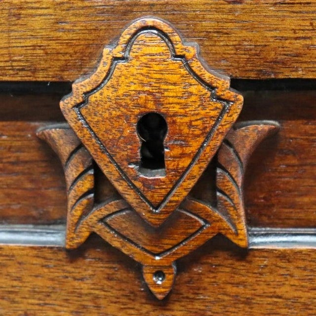 Rare Antique Victorian Egyptian Revival Figural Carved Walnut Secretary C1880 For Sale - Image 11 of 18