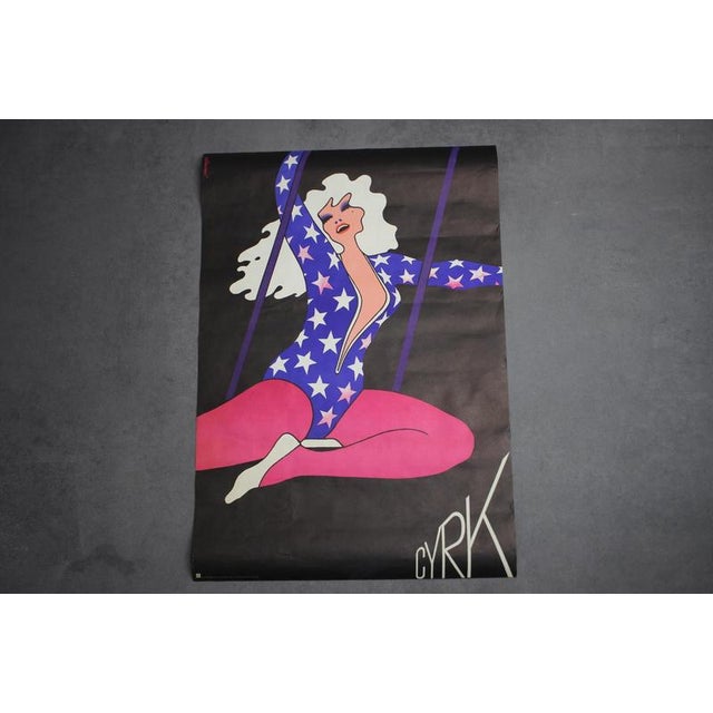 Modern Janowski Witold, Circus Trapeze Girl, 1975, Print For Sale - Image 3 of 10