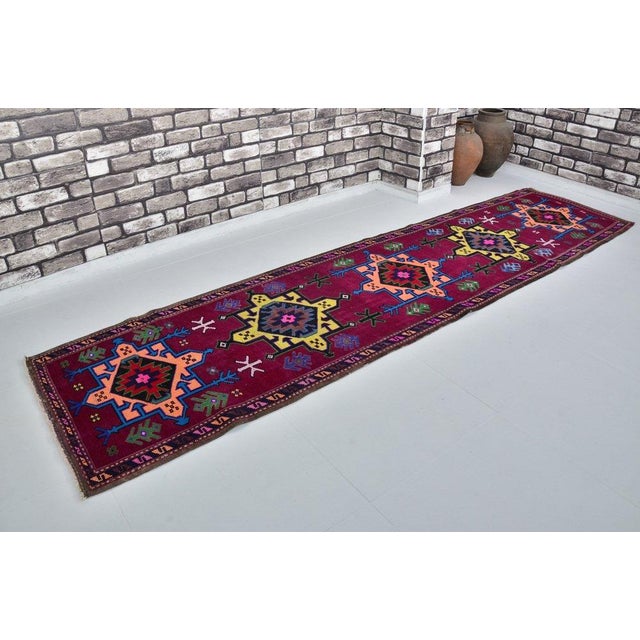 1960s Vintage Antique Hallway Runner Rug For Sale - Image 5 of 10
