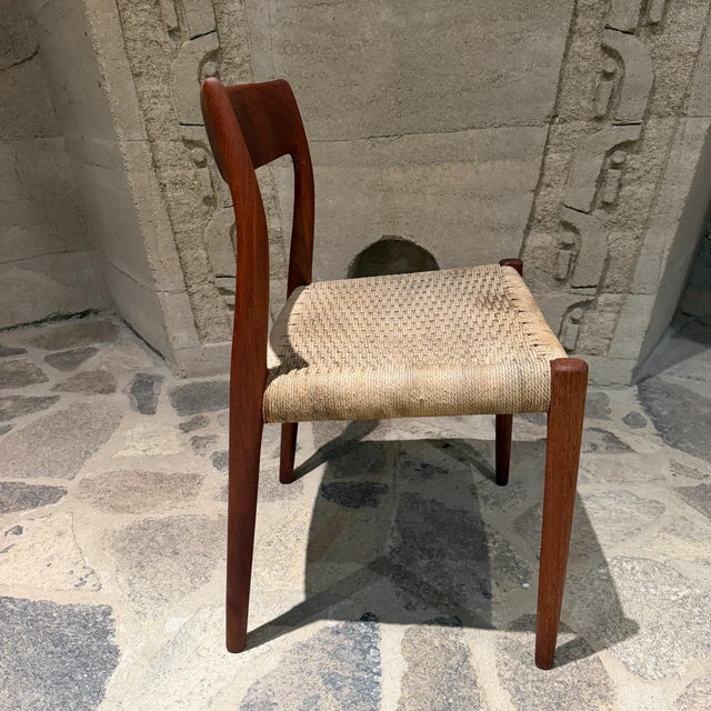 Wood Vintage Model 77 Teak Side Chair Niels Otto Møller Mid Century Danish Modern For Sale - Image 7 of 9