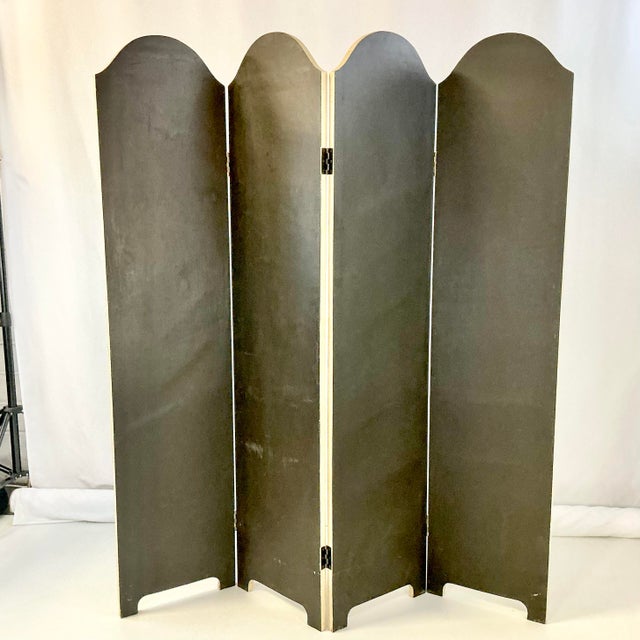 1980s Vintage Boho Chic Hollywood Regency Coastal Hand Painted Magnolia Room Divider Screen For Sale - Image 10 of 12