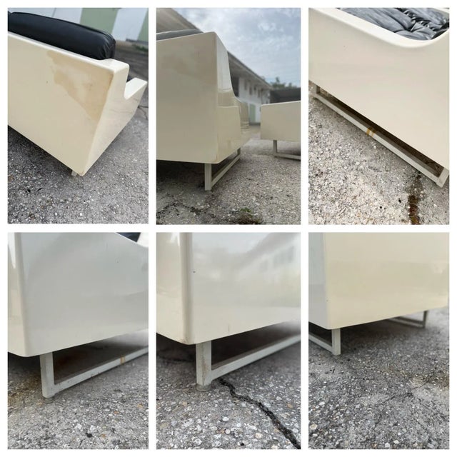 Vintage Sofa Set in Fiberglass With Black Tufted Cushions | in the Style of Homecrest For Sale - Image 13 of 13