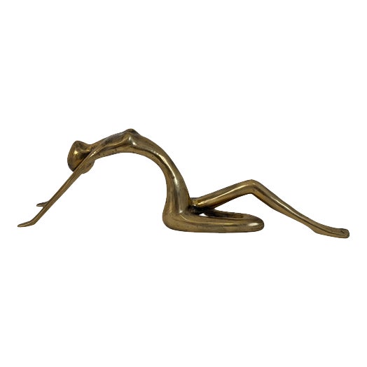 Mid-Century Abstract Brass Sculpture of Reclining Woman, Sweden, 1960s For Sale