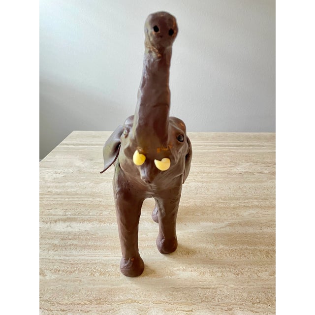Leather Elephant Sculpture For Sale - Image 9 of 11