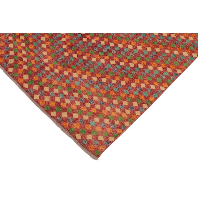 Contemporary Balochi Red/Blue Wool Rug - 5'1''x8'4'' For Sale - Image 4 of 10