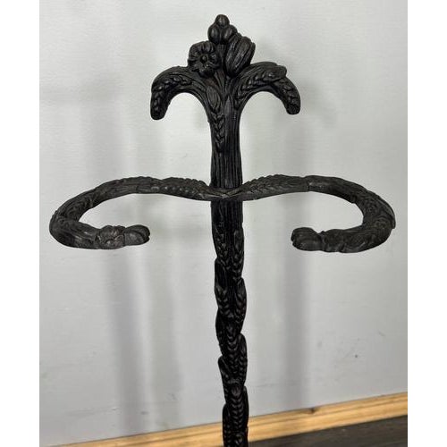 Vintage French Style Ornate Metal Umbrella Stand For Sale - Image 3 of 10