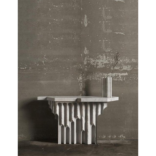Emersa Console Table in Bianco Carrara Marble by Bufalini Marmi For Sale - Image 6 of 8