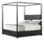 Black Mid Century Canopy Bed - Cal King For Sale