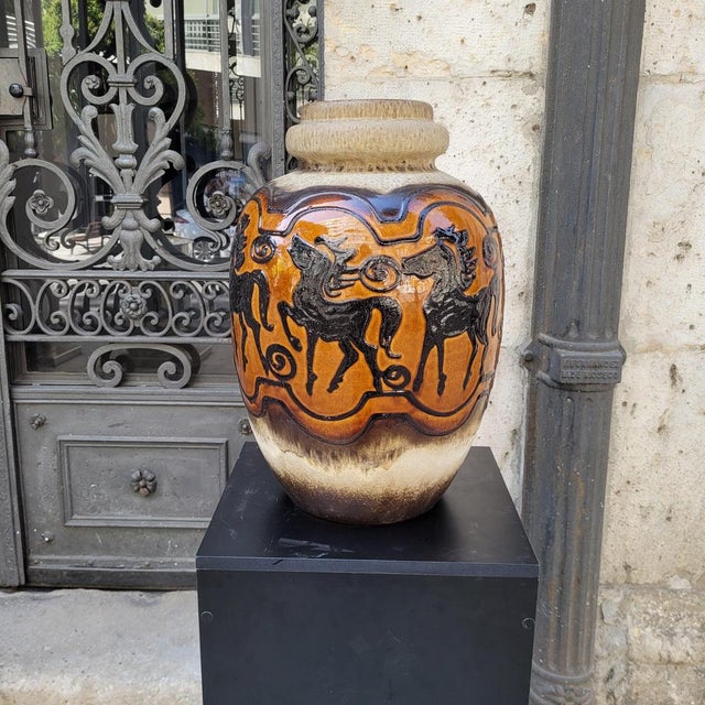 Large Model 286-51 Equestrian Vase from Scheurich Keramik, Germany, 1960s For Sale - Image 12 of 18