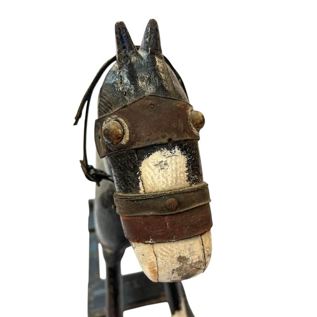Wood Rare Early 19th Century Folk Art Rocking Horse - Authentically Aged Antique For Sale - Image 7 of 10