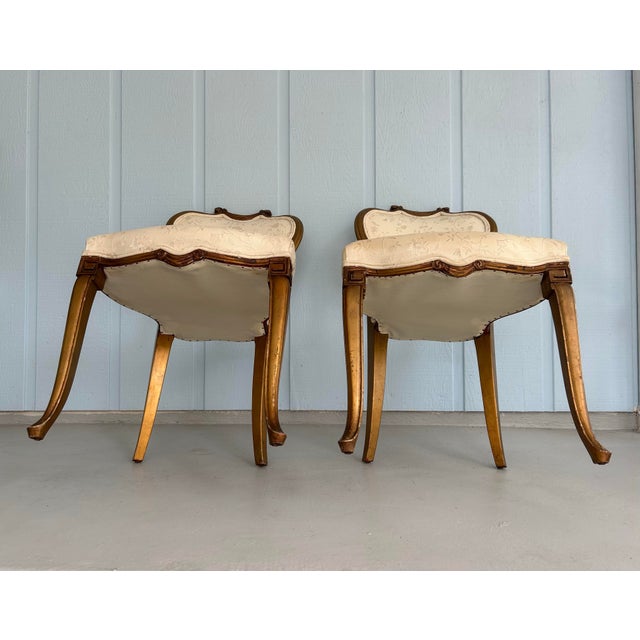 Pair of 19th Century French Transitional Louis Xv–xvi Style Water-Gilded Side Chairs For Sale - Image 10 of 12