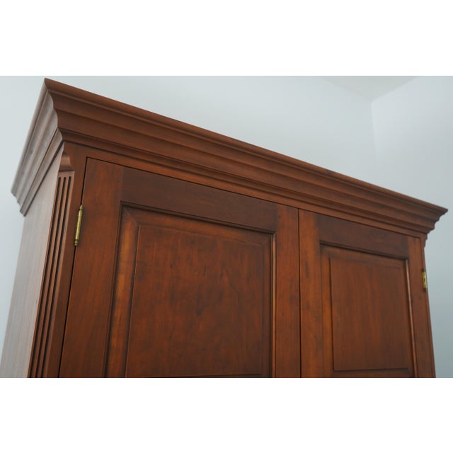 Brown Eldred Wheeler Cherry 2 Piece Armoire Linen Press For Sale - Image 8 of 18