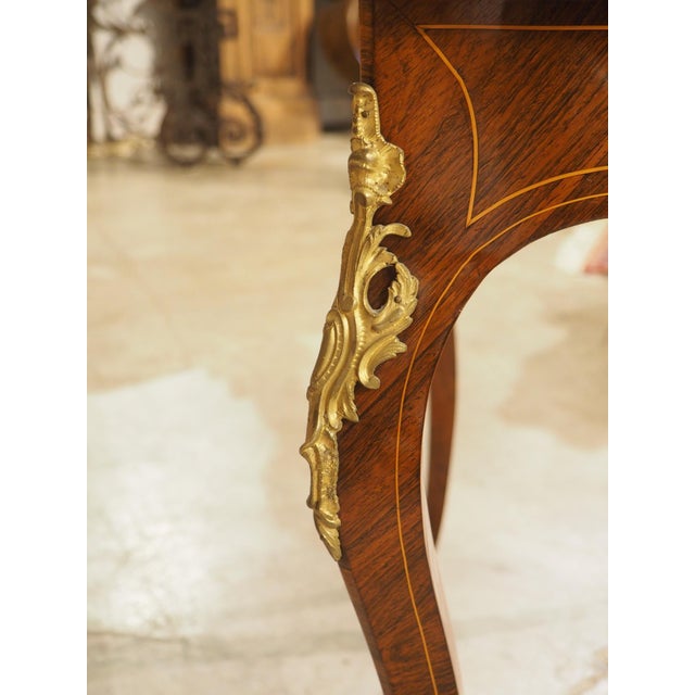 19th Century French Louis XV Style Rosewood Marquetry Console and Game Table For Sale - Image 13 of 18