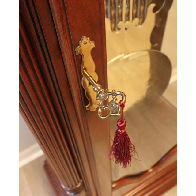 Burnt Umber Howard Miller “Presidential Collection” Triple-Chime Grandfather Clock For Sale - Image 8 of 17