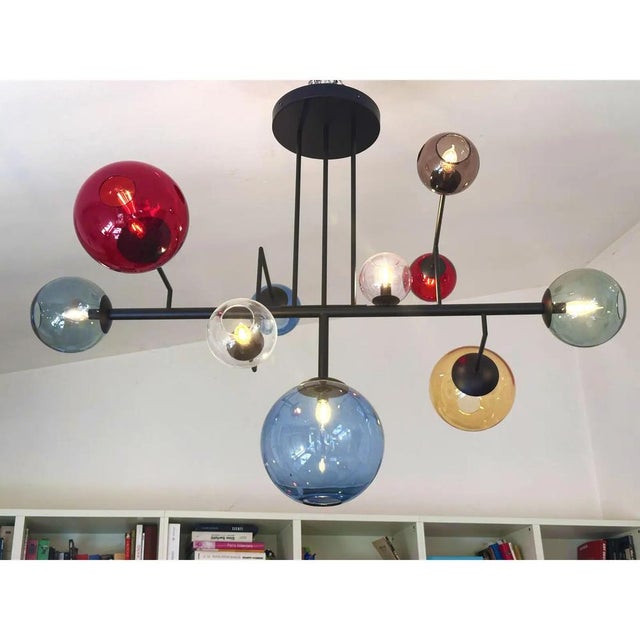 Multicolor Spheres Murano Glass Sputnik Chandelier by Simoeng For Sale - Image 6 of 11