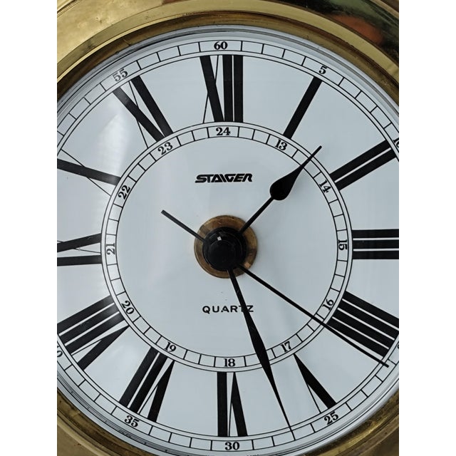 Metal Staiger Maritime Wall Clock in Brass and Wood, 1970s For Sale - Image 7 of 8