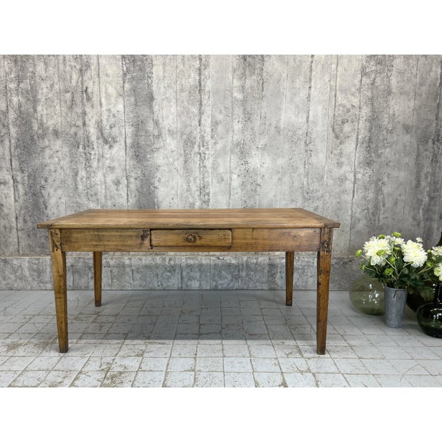 Kitchen Dining Table or Desk with 3 Drawers and Tapered Legs, 1890s For Sale - Image 17 of 17