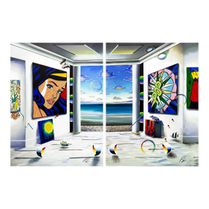 Ferjo, Homage to Pop Art (Diptych), Huge Original Painting on Canvas