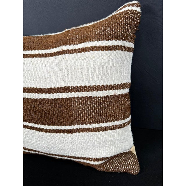 Contemporary Turkish Hemp Pillow Cushion Natural Beige Brown Pillow Cushion Cover 20"x20" For Sale - Image 3 of 4