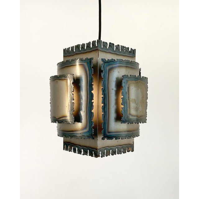 Pendant Lamp in Flame-Cut Steel attributed to Svend Aage Holm Sørensen, Denmark, 1960s For Sale - Image 14 of 14