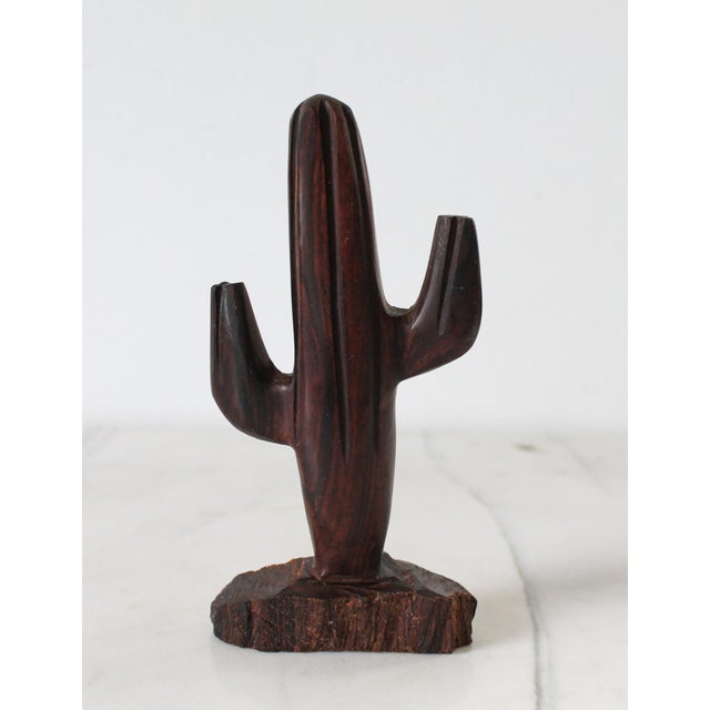 Figurative Vintage Ironwood Cactus Sculpture For Sale - Image 3 of 9