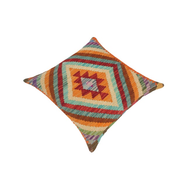 Shabby Chic Shabby Chic Turkish Alicia Hand Woven Kilim Throw Pillow For Sale - Image 3 of 5