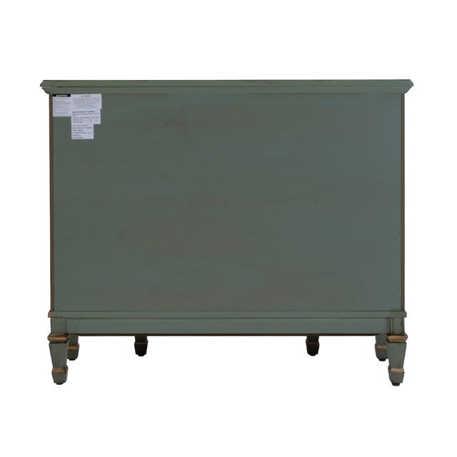 Sheffield 40 in. W Demilune Wood 3 Drawer 2 Door Accent Cabinet, Royal Pastel Green For Sale - Image 11 of 11