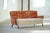 Red Mid-Century Modern Danish Curved Sofa in Floral Fabric and Lambswool, 1960s For Sale - Image 8 of 17