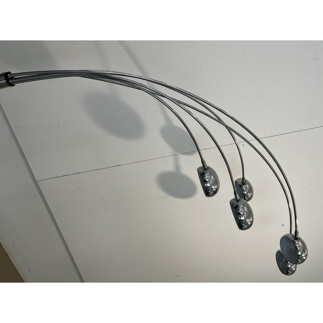 1970s Arc 5-Arm Floor Lamp attributed to Cottex, Sweden, 1970s For Sale - Image 5 of 10