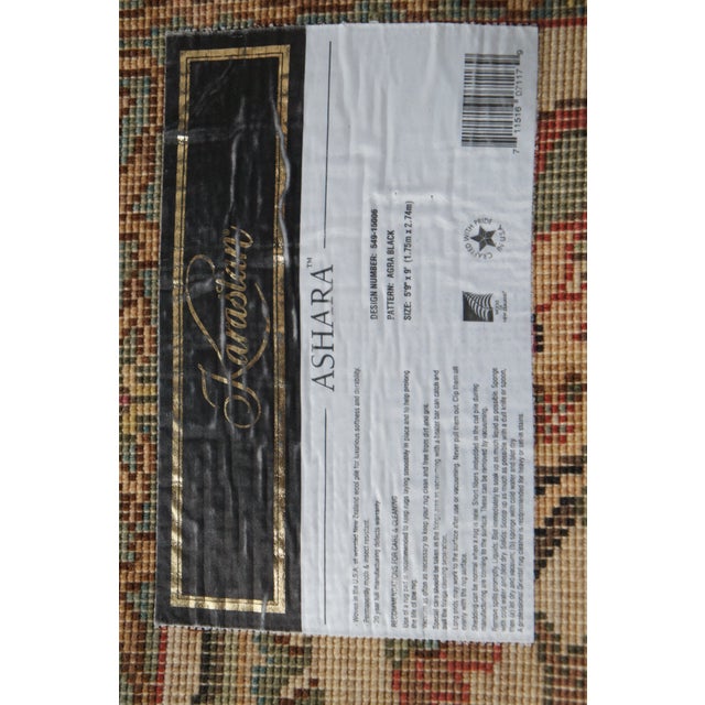 Karastan Ashara 100% Wool Agra Black Acanthus Palmette 549 Area Rug Carpet 6 X 9 For Sale - Image 13 of 14