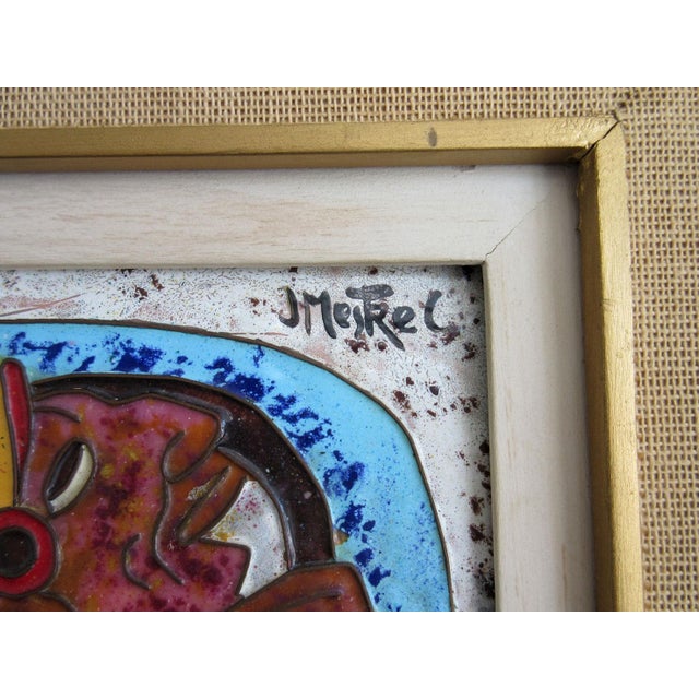 Signed Aztec Style Enamel by Mexican Artist, Jose Mestrel For Sale - Image 4 of 7