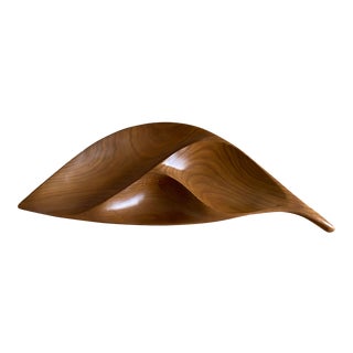 Emil Milan Sculptural Walnut Bowl For Sale