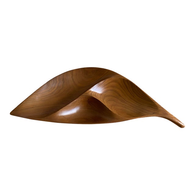 Emil Milan Sculptural Walnut Bowl For Sale