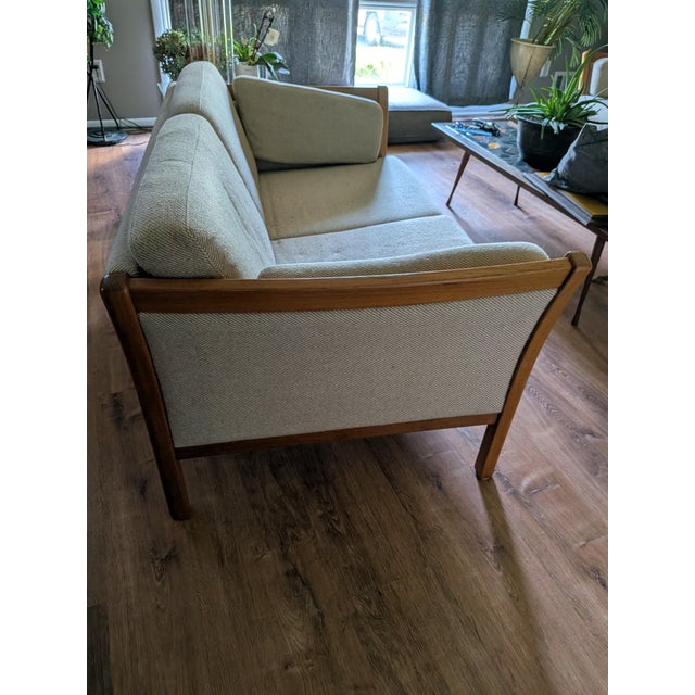 Ecru Stouby Mid-Century Sofa Beech Wood For Sale - Image 8 of 8