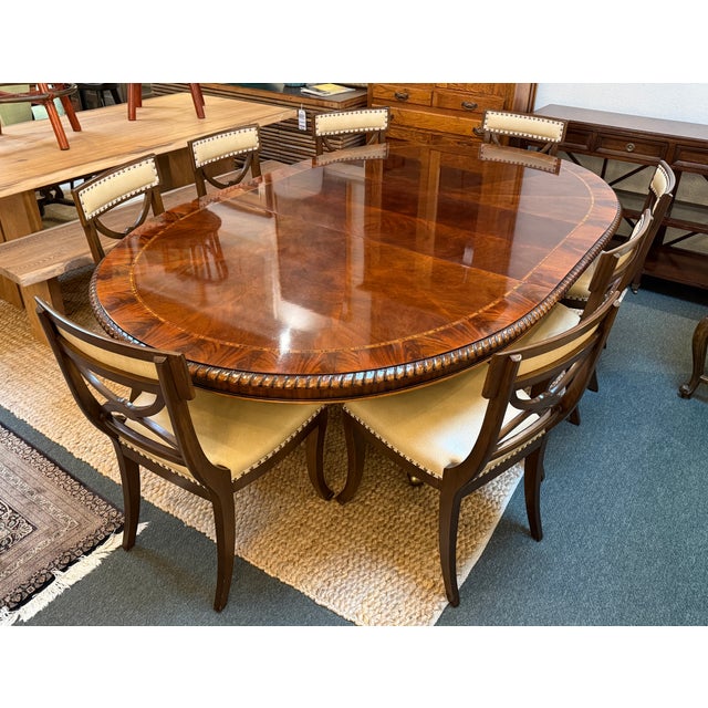 Neoclassical Henredon Neoclassical Mahogany Extension Dining Table For Sale - Image 3 of 18