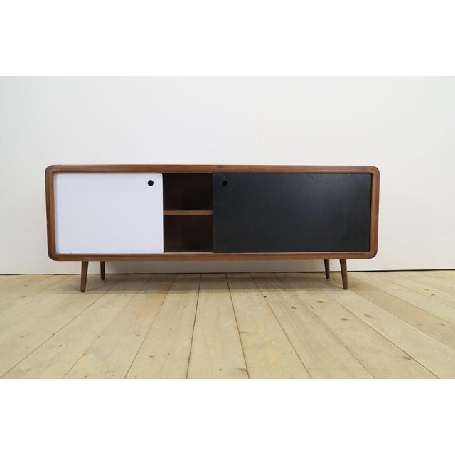 Black and white teak sideboard, 1960s