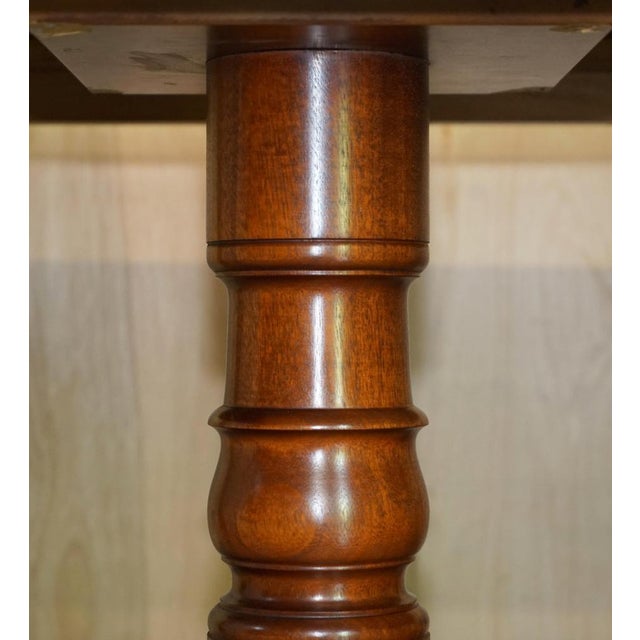 Flamed Hardwood 8-12 Person Extending Dining or Library Table with Green Leather Top For Sale - Image 6 of 18