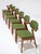 Wood Model 42 Dining Chairs in Teak and Green Fabric by Kai Kristiansen for Schou Andersen, Denmark, 1960s, Set of 6 For Sale - Image 7 of 15